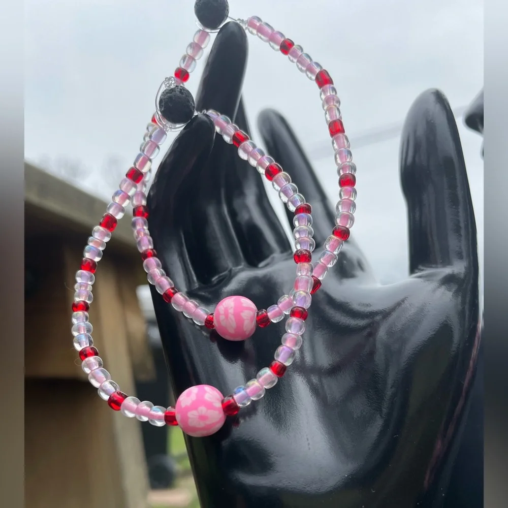 Pink valentine’s day jewelry set - Picture 3 of 4